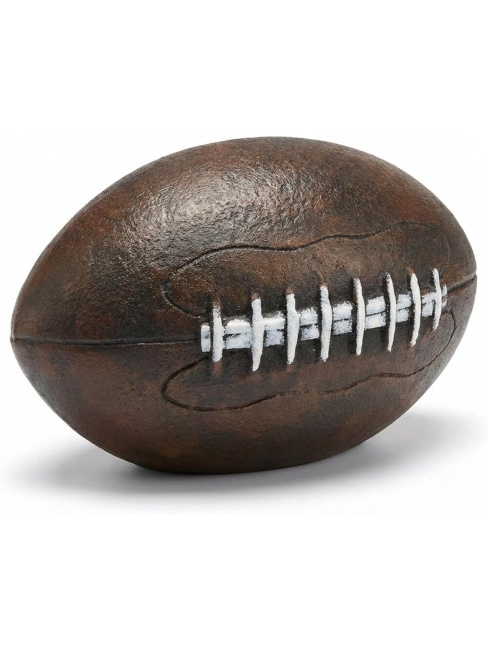 Heavy Cast Iron Football Doorstop - Realistic Brown Finish for Home Decor
